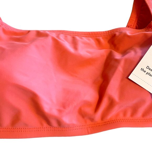 TIME & TRU Womens Plus 3X 24W-26W Peach Glow Halter Puff Sleeve Bikini TOP NWT - Picture 3 of 8